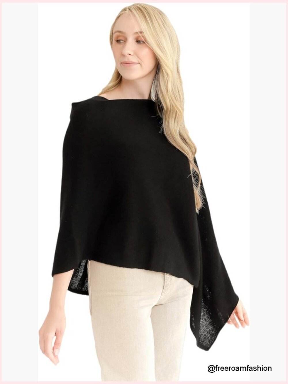 100% Cashmere Dress Topper Poncho Wrap Shawl